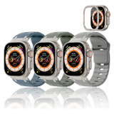 3 Correa + Funda Mica Para Apple Watch Iwatch Ultra 2 1 49mm