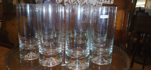 Antiguos Vasos Trago Largo Cristal Bellos 8 Unid 16.5cm N40