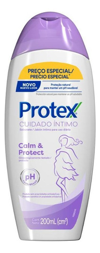 Sabonete Líquido Íntimo Calm & Protect Protex Cuidado Íntimo Frasco 200ml Preço Especial