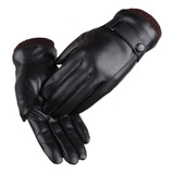 Guantes De Invierno, 1 Par De Guantes De Piel Con Pantalla T