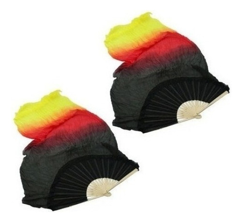 1.8m Long Belly Dancing 100% Silk Bamboo Fan Veil 1 1