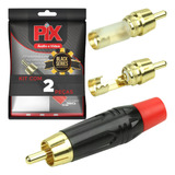 2x Conector Plug Rca 4mm Profissional Top De Linha Vermelho