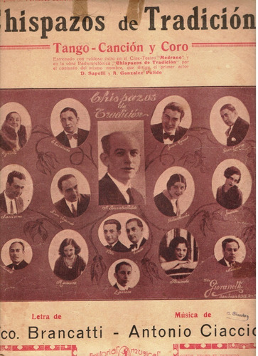 Partitura Original Del Tango Canción Chispazos De Tradición