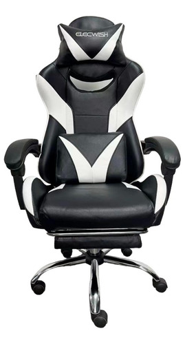 Silla De Escritorio Tribeca Sf2310 Gamer Ergonómica  Negra Y Blanca Con Tapizado De Cuero Sintético