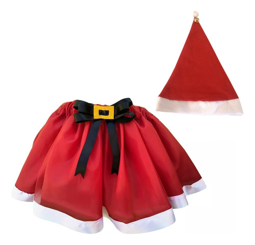 Conjunto De Disfraz De Santa; Diadema Ó Gorro Y Tutú, Vestido De Navidad Para Niñas