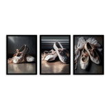 Set De 3 Cuadros Ballet, Bailarinas Danza- 30x40 Cm 