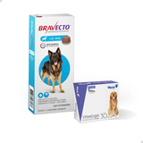 Bravecto Antipulgas 20 À 40kg + Vermicanis 30kg 2cp P/ Cães