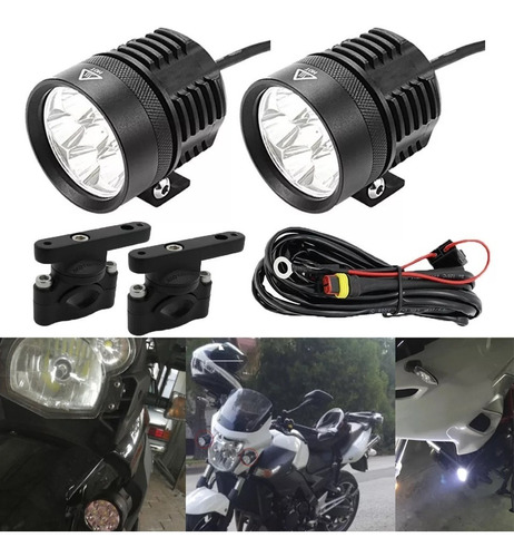 Faros Auxiliares Led Con Base Y Arnes Alta Baja Estrobo