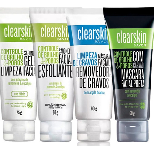 Combo Clearskin Sabonete + Esfoliante + Máscara - Avon