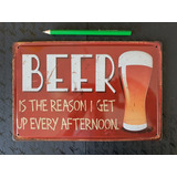 Quadro Metal Beer Afternoon 30x19cm | Relevo | Frete | 12xsj