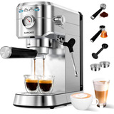 Cafetera Espresso 20 Bar, Máquina De Café Espresso Con Varita Espumadora De Leche, Compatible Con Café Molido/cápsulas Nespresso, Compacta Cafetera Para Hogar, Capuchino, Latte, Macchiato, 1350w