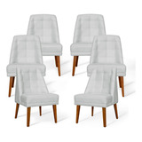 Kit 6 Cadeiras De Jantar Paris Courino Branco - Meular Decor