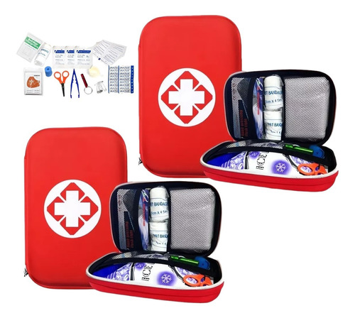 X2 Botiquin Primeros Auxilios Kit Curacion Caja  Emergencia 