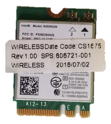 Tarjeta Wi Fi Intel 8260ngw Wireless-ac 2.4g/5g Lenovo T460