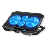 Base Suporte Notebook Até 19 4 Cooler Fan 2 Usb Led Azul Cor Preto