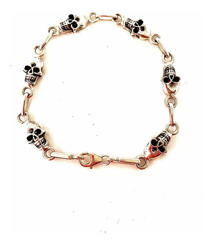 Pulsera Calaveras De Plata. Sg- Joyería