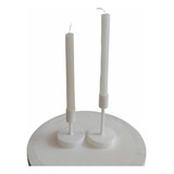 Candelabros De Vidrio Blanco Set X 2