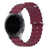 Pulseira 22mm Ondas Para Samsung Gear S3 Frontier Sm-r760 Cor Vinho