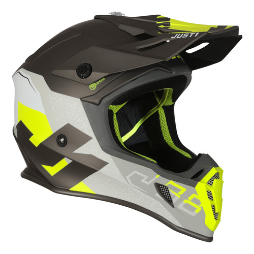 Casco Enduro Cross J38 Korner Fluo Yellow / Titanium Just1 Color Gris Oscuro Tamaño Del Casco L