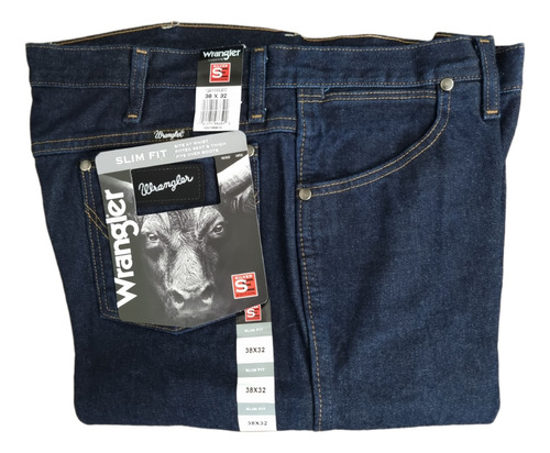 Pantalón Wrangler De Hombre Silver Edition Azul  Slim Fit