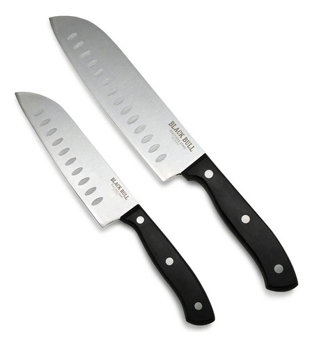 Set 2 Cuchillos 7 Pulgada+5 Pulgada Santoku Texas Black Bull