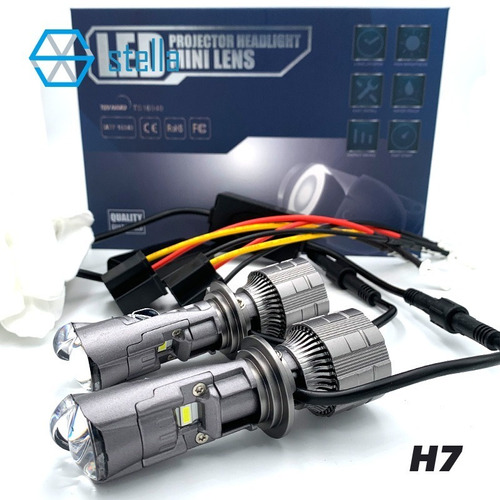 Kit Ultra Led H7 C/ Projetor Turbo 55w 5500k 16.000 Lumens