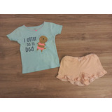 Pijama Verano Nena 2-4 Años Remera Carters Short Cheeky