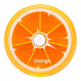 Organizador De Píldoras Invoda, Naranja, Semanal, 9 Cm
