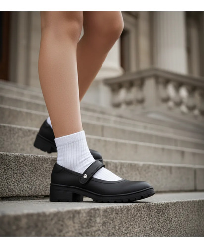 Zapato Escolar Casual Negro Niña Bambino Tres Reyes