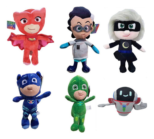 6pcs/set Pj Masks Muñeca Peluche Juguete Regalo Para Niños 