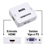 Mini Conversor Hdmi Para Vga Monitor Tv Camera Pc 1080 Fulhd