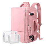 Mochila Impermeable De Viaje Gran Capacidad 35l Rosa