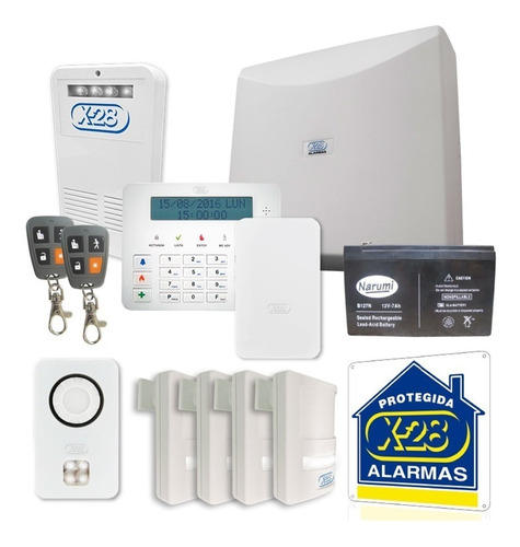 Kit Alarma Domiciliaria X-28 8 Zonas Celular Luz Emergencia