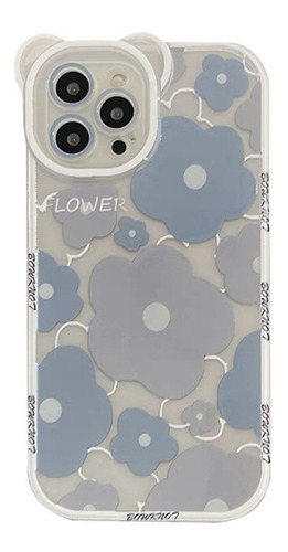 Funda De Teléfono Con Cadena De Flores Azules Para iPhone 14