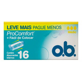 Absorvente Interno O.b. Pro Comfort Médio Caixa 16 Unidades