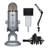 Micrófonos Azules Yeti Mic (plata) Con Brazo Articulado, Mon