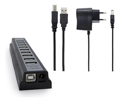 Tomada Usb 10 Portas Com Fonte 480mpbs 2.0 Comp 3.0 Note 