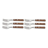 Kit 6 Garfo Polywood Churrasco Jumbo Castanho Tramontina