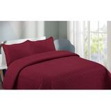 Cubrecama De Verano Quilt 1.5 Plazas (plaza Y Media) Burdeo