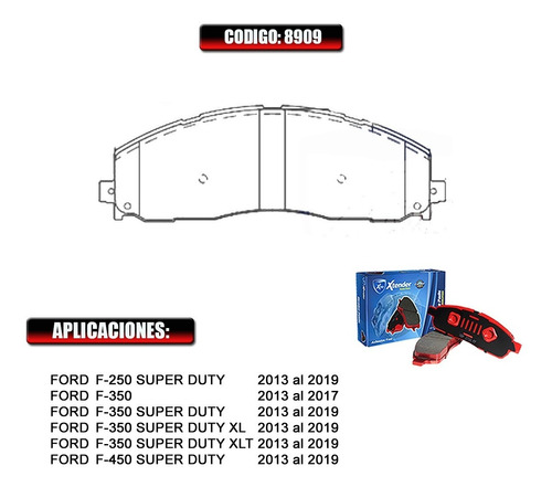 Pastillas De Freno Delantera Ford Sper Duty F250 2014 8909 Foto 2