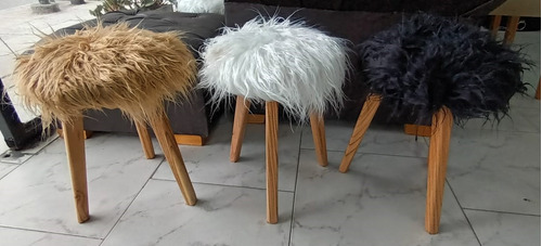 Banquetas O Puf Nórdicos Peludos 