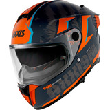Casco Moto Axxis Hawk Evo Paw B4 Naranja Mate Doble Visor