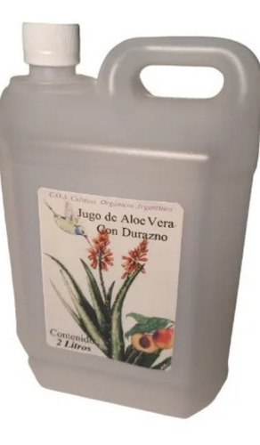 Aloe Vera Bebible Con Jugo De Durazno. Bidón De 2 Litros.