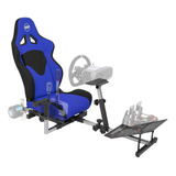 Silla Gamer Para Simulador De Autos O Aviones - Azul