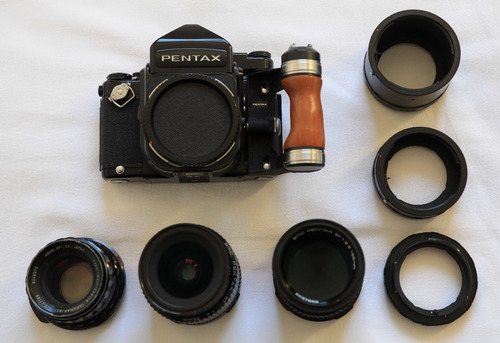 Câmera Analógica Pentax 6x7 E Lentes 