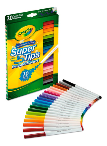 Marcadores 20 Unidades Lavables Super Tips Crayola