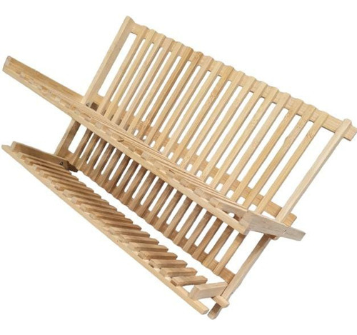 Escurridor De Platos Madera Bamboo Secaplatos Bambu Plegable