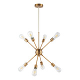 Lustre Pendente Moderno Sputnik Dourado Inovartte Inl73