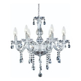 Lámpara Candil De Cristal Candelabro 6 Focos Elegante