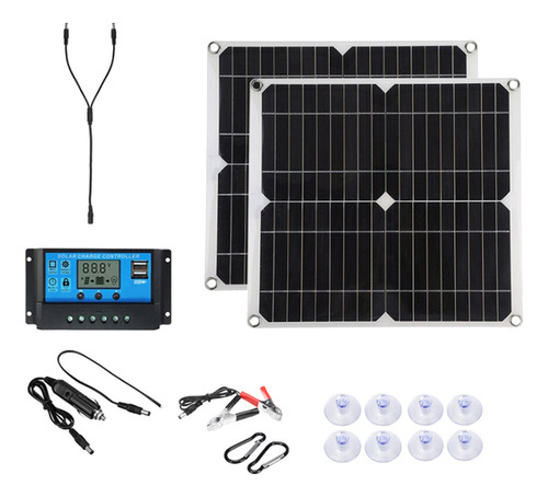 Kit De Panel Solar De 50 Vatios Con Controlador De Carga Con